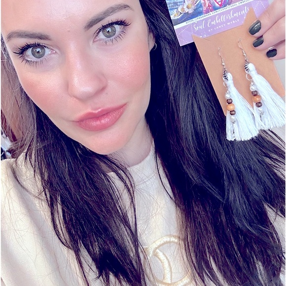 🆕hOmEmAdE w/LÖVE=jEwLeRy🏹BoHeMiAn EaRrInGs»-»MaCrÄmË DaNgLes TaSsLe aRtWoRk«-« - Picture 5 of 16